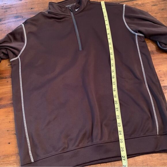 Nike Golf Thermafit Warm Fleece Lined 1/4 Zip Pulover Brown Sz M - Picture 5 of 8
